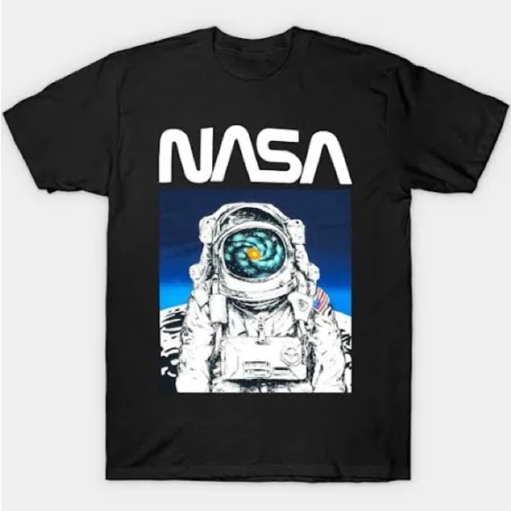 NASA Astronaut Graphic T-Shirt Men’s XL Black Space Moon Tee